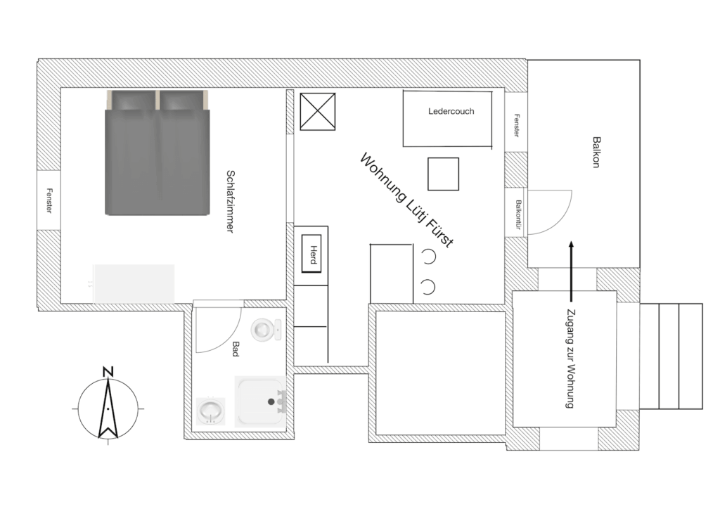 Grundriss einer Ferienwohnung