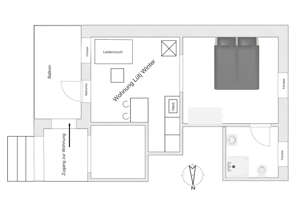 der Grundriss einer Wohnung